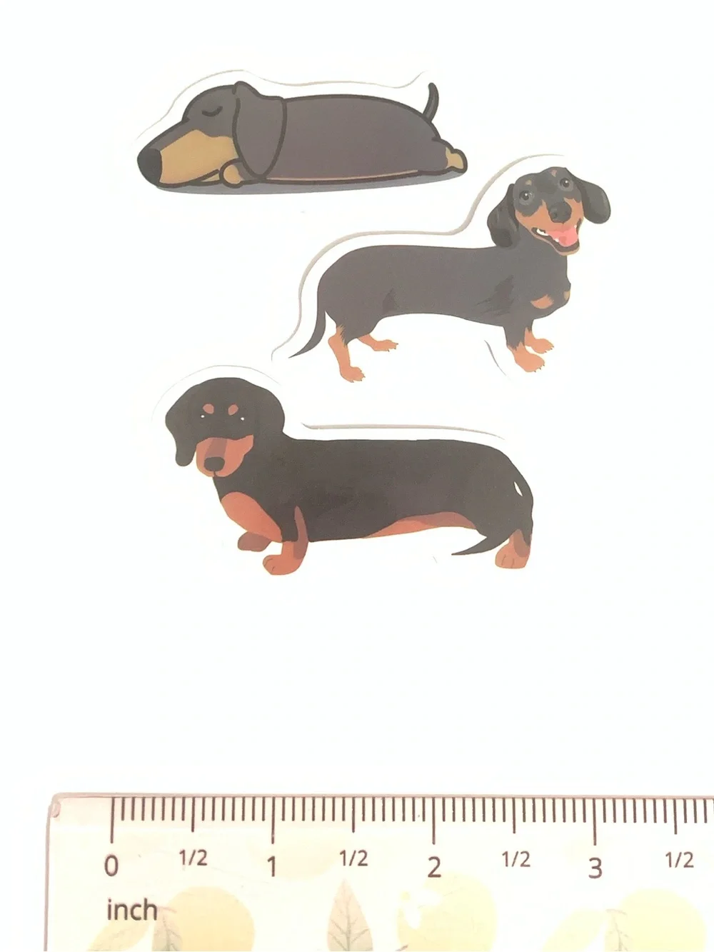 Dachshund Vinyl Sticker Set - Black & Tan -
